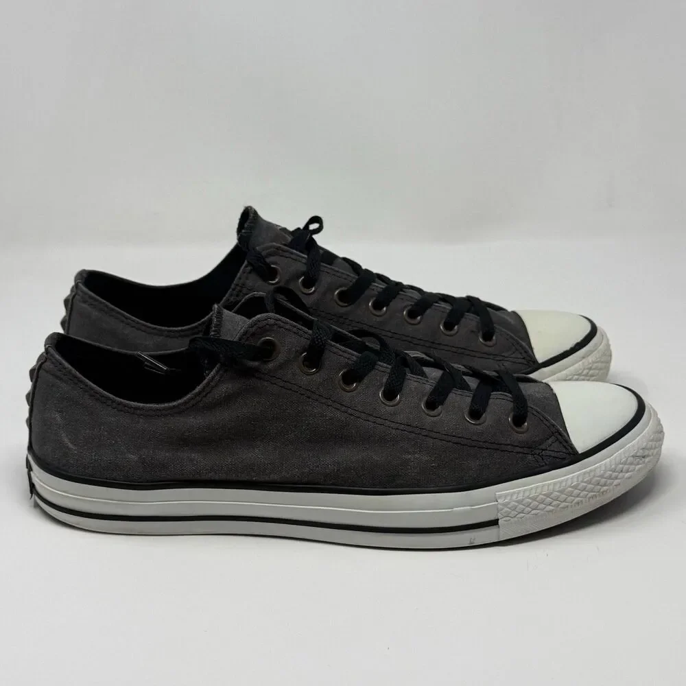 Converse All Star Low Sneakers Mens 13 Stonewashed Gray Canvas Studded Shoes - Picture 1 of 16